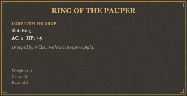 Ring of the Pauper