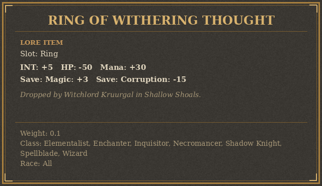 Ring of Withering Thought