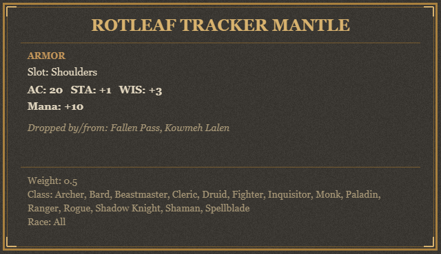 Rotleaf Tracker Mantle
