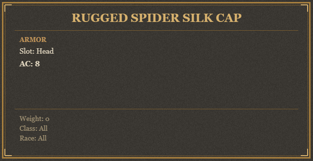 Rugged Spider Silk Cap