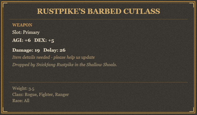 Rustpike’s Barbed Cutlass