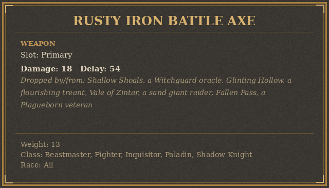 Rusty Iron Battle Axe