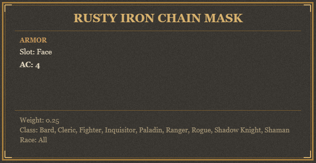 Rusty Iron Chain Mask