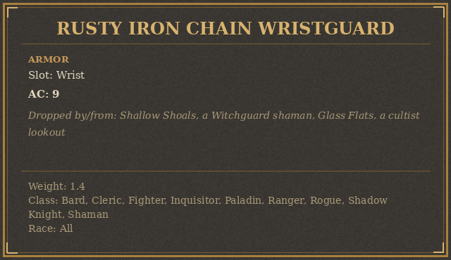 Rusty Iron Chain Wristguard
