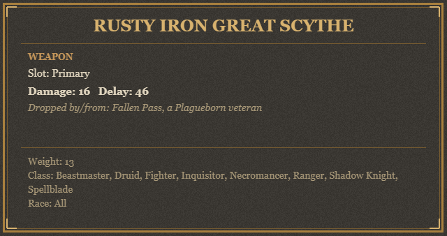 Rusty Iron Great Scythe