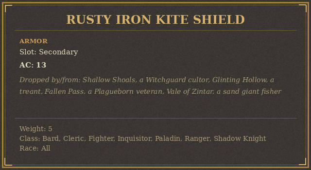 Rusty Iron Kite Shield