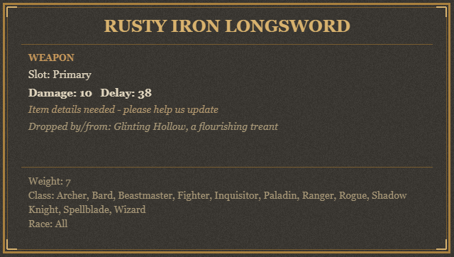 Rusty Iron Longsword