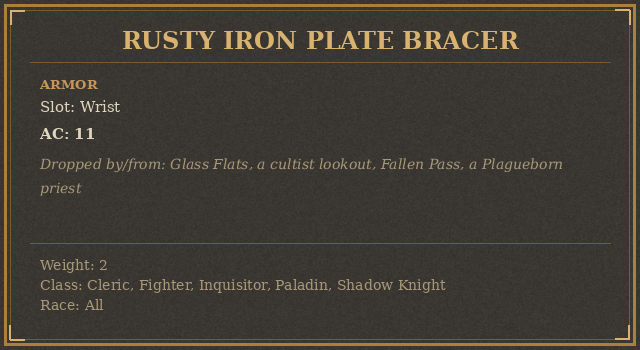 Rusty Iron Plate Bracer