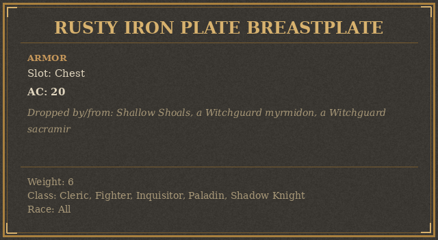 Rusty Iron Plate Breastplate