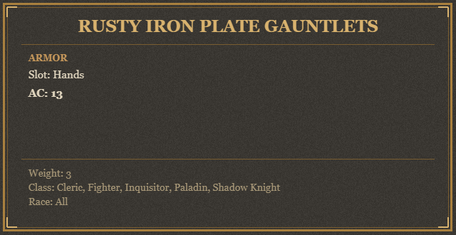 Rusty Iron Plate Gauntlets
