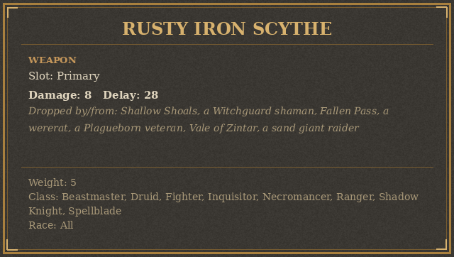 Rusty Iron Scythe