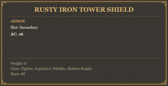Rusty Iron Tower Shield