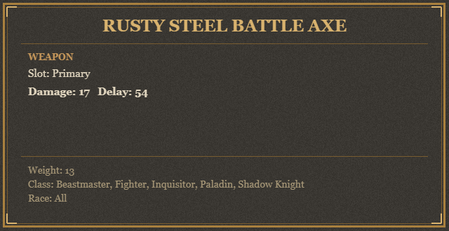 Rusty Steel Battle Axe