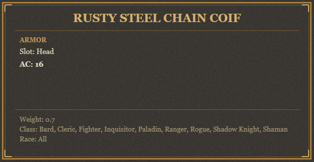 Rusty Steel Chain Coif