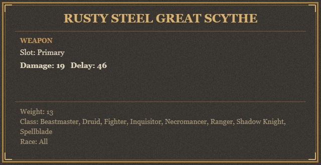 Rusty Steel Great Scythe