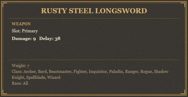 Rusty Steel Longsword