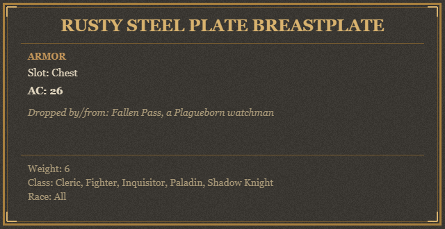 Rusty Steel Plate Breastplate
