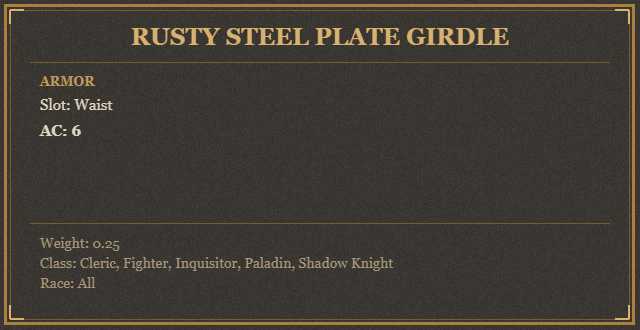 Rusty Steel Plate Girdle
