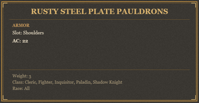 Rusty Steel Plate Pauldrons