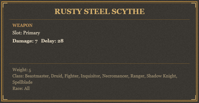 Rusty Steel Scythe