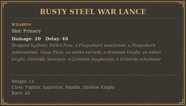 Rusty Steel War Lance