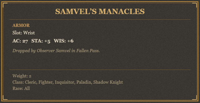Samvel’s Manacles