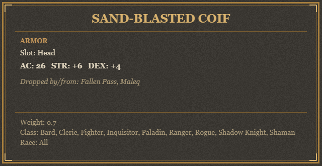 Sand-Blasted Coif