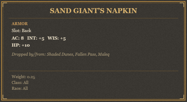 Sand Giant’s Napkin