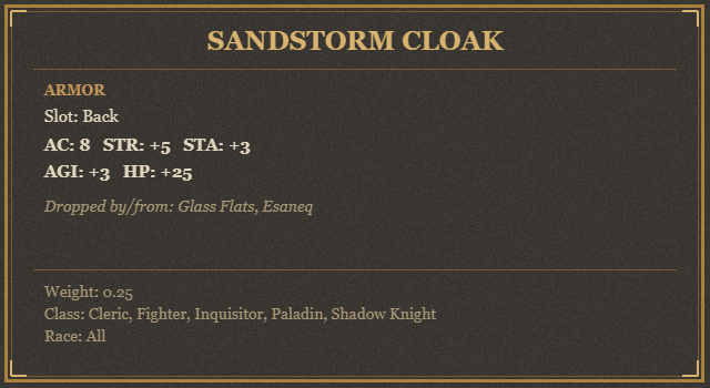 Sandstorm Cloak