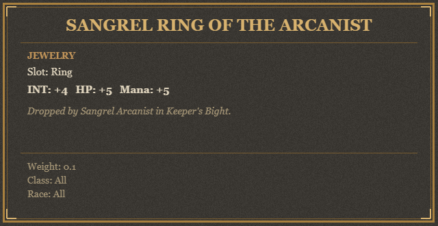 Sangrel Ring of the Arcanist