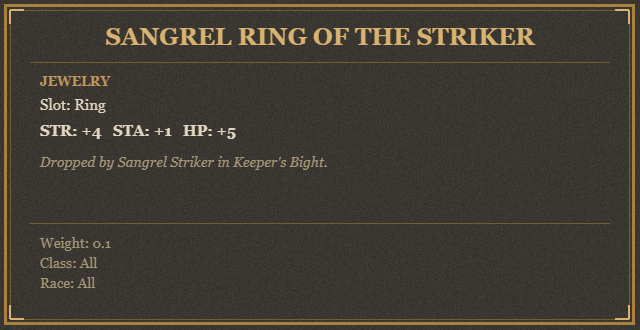 Sangrel Ring of the Striker