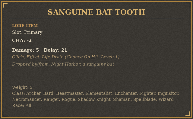 Sanguine Bat Tooth