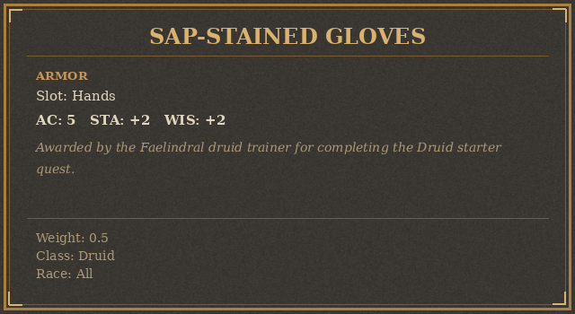 Sap-Stained Gloves