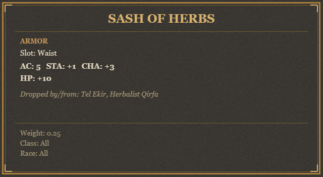 Sash of Herbs