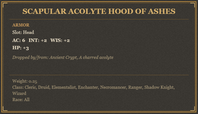 Scapular Acolyte Hood of Ashes