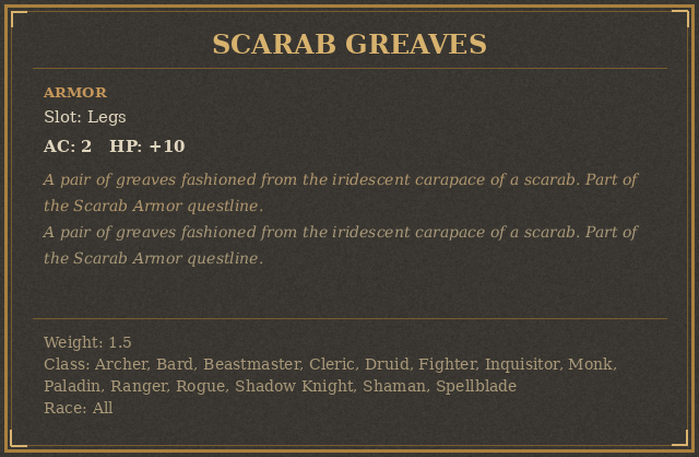 Scarab Greaves