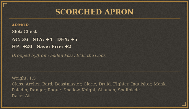 Scorched Apron
