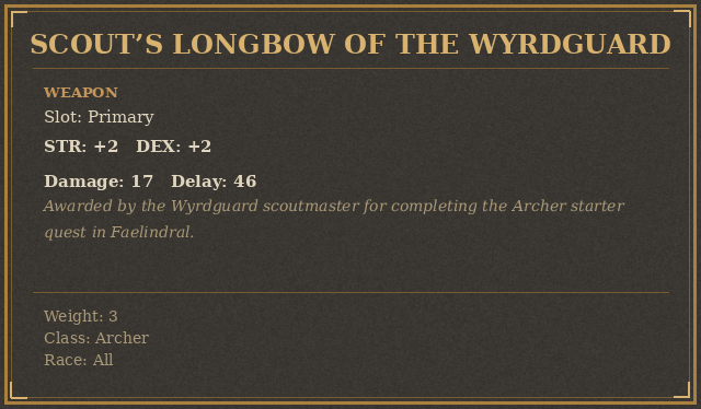 Scout’s Longbow of the Wyrdguard