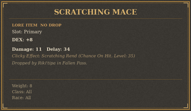 Scratching Mace
