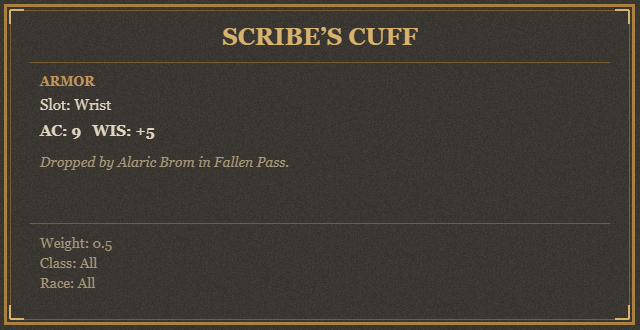 Scribe’s Cuff