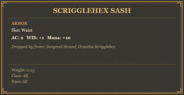 Scrigglehex Sash