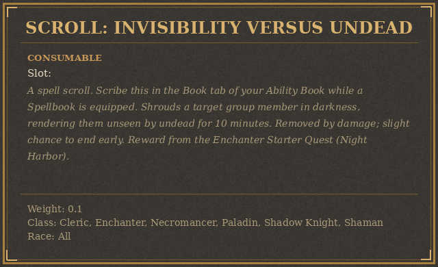 Scroll: Invisibility Versus Undead