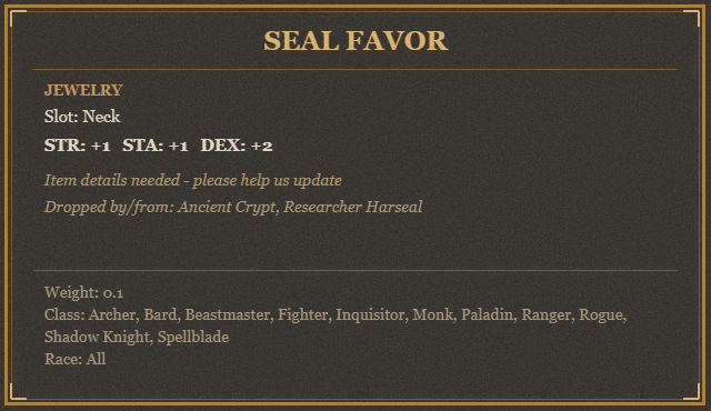 Seal Favor