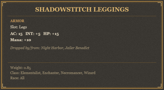 Shadowstitch Leggings