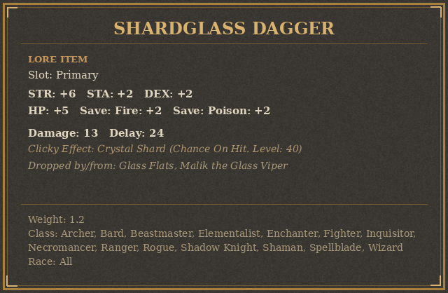 Shardglass Dagger