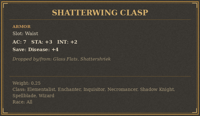 Shatterwing Clasp