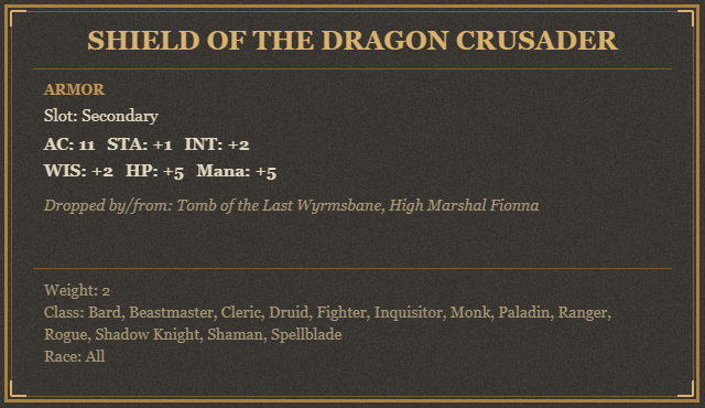 Shield of the Dragon Crusader