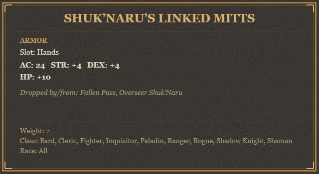 Shuk’Naru’s Linked Mitts