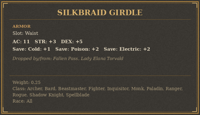 Silkbraid Girdle