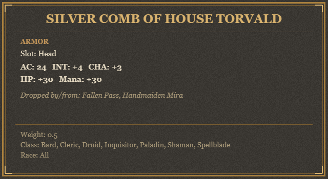 Silver Comb of House Torvald